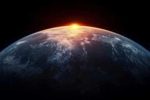 Sunlight eclipsing planet earth Foto stock