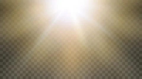 Sunlight effect background. Sun light ray flash golden glow yellow burst Stock Illustration