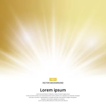 Sunlight effect sparkle on gold background with copy space. Stock Illustration