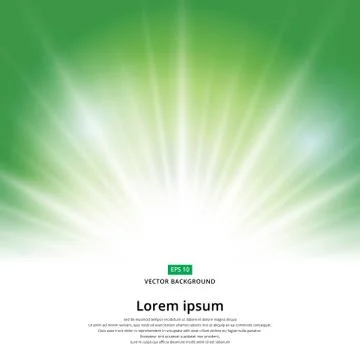 Sunlight effect sparkle on green background with copy space. Abstract vector Stock Illustration