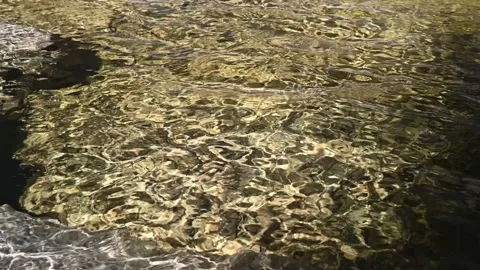 Sunlight effects and waves in a beautiful mountain stream (slow motion) Video stock 219646454