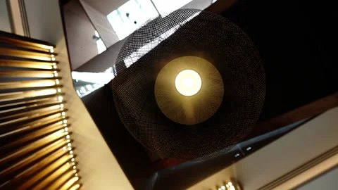 Sunlight enters the room through the high figured art ceiling Stock Footage 310300125