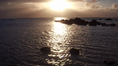 Sunlight falling in the sea during sunset Stock Footage 105418424