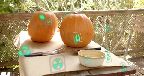 Sunlight filtering through vines starting green icons drifting and circling Video stock 316701758