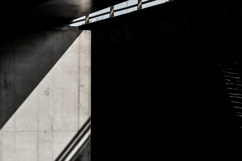 Sunlight forms random pattern on modern architecture abstract Stock Photos