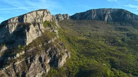 Sunlight glints over canyon walls. Sicevo Gorge, Serbia Vidéo 332613461