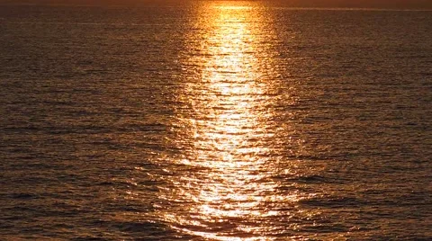 Sunlight glints off of waves in the Mediterranean Sea, sparkling Stock Footage 42803414