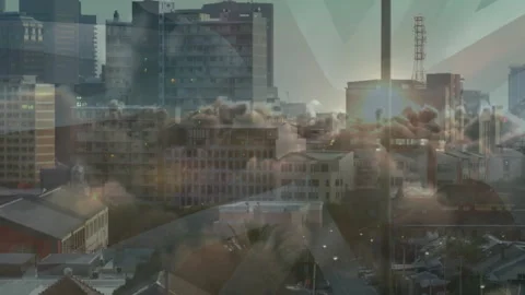 Sunlight gradually intensifying causing drifting cloud layer revealing skyline Video stock 314453561