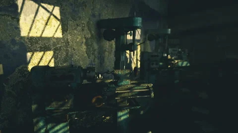 Sunlight highlights skill and history of vintage workshop tools Stock Footage 342437912