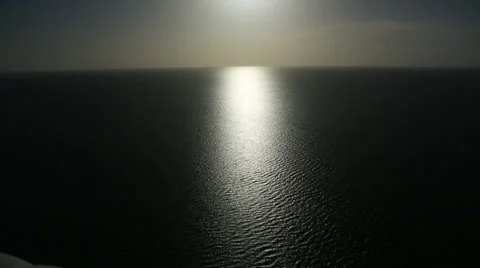 Sunlight Hitting Dark Ocean Water Stock Footage 26201078