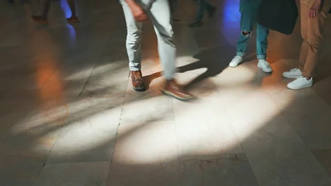 Sunlight illuminated floor of Main Concourse at Grand Central Terminal Stock Footage 247541864