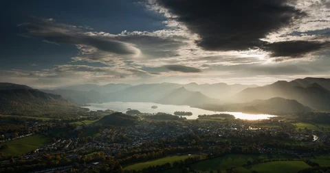 Sunlight on Keswick Stock Footage 111883323