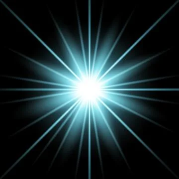 Sunlight with lens flare effect, aqua color Stock Illustration