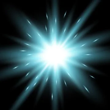 Sunlight with lens flare effect, aqua color Stock Illustration