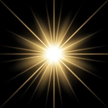 Sunlight with lens flare effect, golden color Stock Illustration