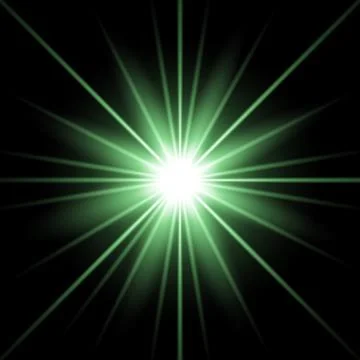 Sunlight with lens flare effect, green color Stock Illustration