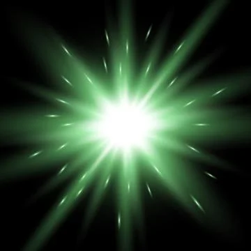 Sunlight with lens flare effect, green color Stock Illustration