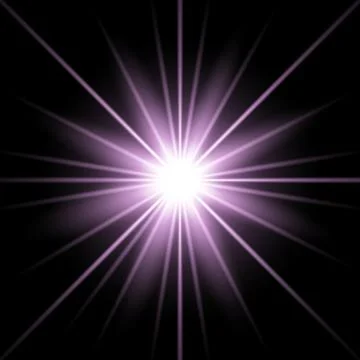 Sunlight with lens flare effect, purple color Stock Illustration