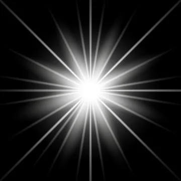 Sunlight with lens flare effect, white color Stock Illustration