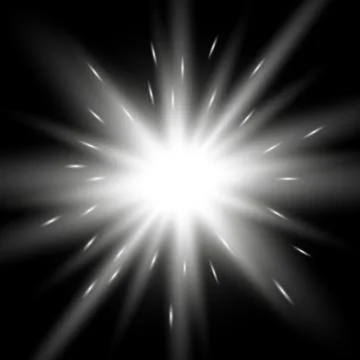 Sunlight with lens flare effect, white color Stock Illustration