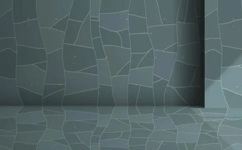 Sunlight in the marble studio room Stock Illustration