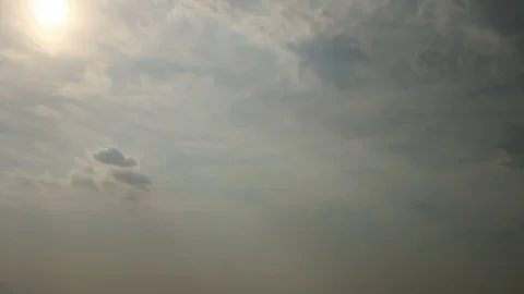 Sunlight in misty sky Stock Footage 84720337