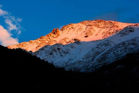 Sunlight mountain peak Stock Photos