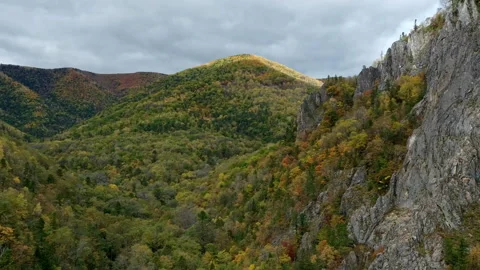 Sunlight moving over forest and mountain range timelapse Stock Footage 318870398