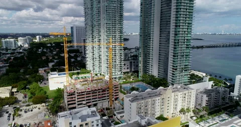 Sunlight on the new construction in Miami Stock Footage 171428943