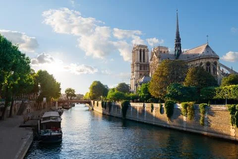 Sunlight on Notre Dame Stock Photos
