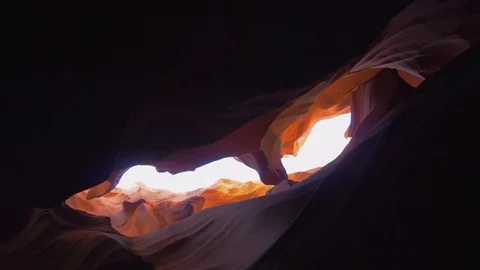 Sunlight Peaking into Antelope Canyon Stock Footage 83045657
