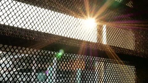 Sunlight penetrates the window vents in the morning Stockbeeldmateriaal 139435853