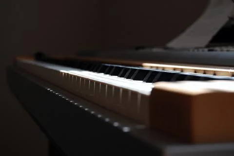 Sunlight on a Piano Stock Photos