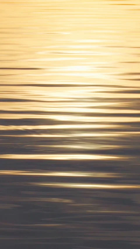 Sunlight plays on the calm lake waves. Ripples on the water in close-up. Stock Footage 273672568