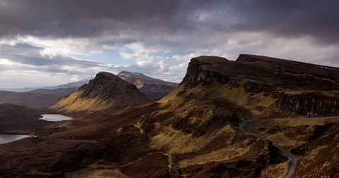 Sunlight on Quiraing Stock Footage 88067800