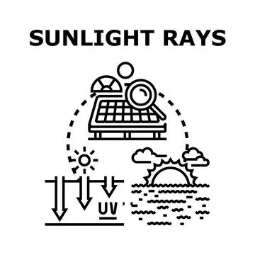 Sunlight rays exploring solar energy and uv protection Stock Illustration