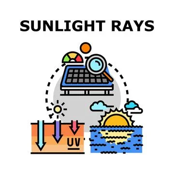 Sunlight rays exploring solar energy and uv protection Stock Illustration