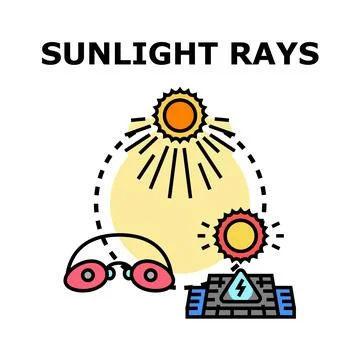 Sunlight rays providing energy and recreation concept Stock Illustration