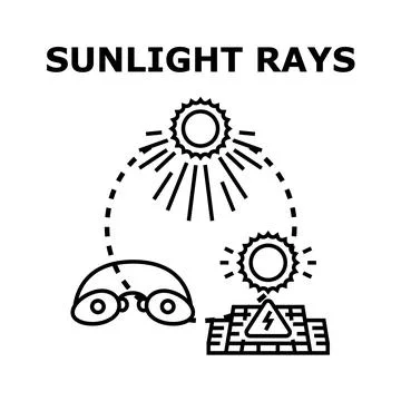 Sunlight rays providing energy and recreation concept Stock Illustration