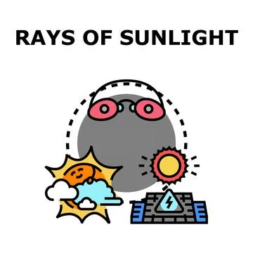 Sunlight rays providing renewable energy concept illustration Stock Illustration