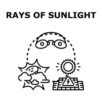 Sunlight rays providing renewable energy concept illustration Stock Illustration