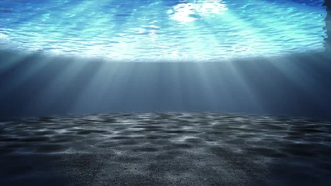 Sunlight rays shining through the underwater view Stock Footage 244898296