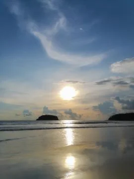 Sunlight reflect on sea surface in summer day Stock Photos