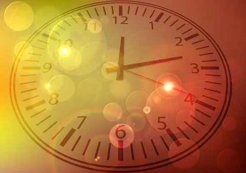 Sunlight reflected on the clock  Stock Illustration