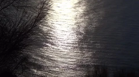 Sunlight is reflected in the gray water of the Mediterranean Video stock 62715279