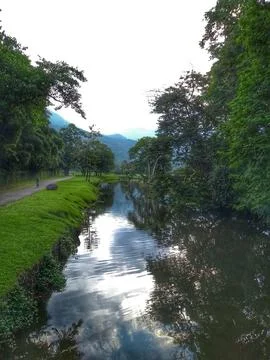Sunlight Reflected on the Green River Stock Photos