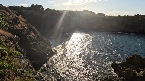 Sunlight Reflected On The Rocks Gulf Evening Hours Stock Footage 339972803