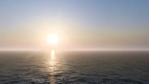 Sunlight Reflecting on Calm Ocean Surface at Sunrise Vídeo Stock 330920268