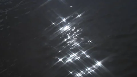 Sunlight reflecting on the water surface of a lake, Yamanashi Stock Footage 342084857