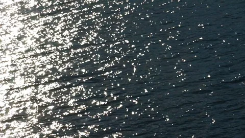 Sunlight reflection on moving water surface Stock Footage 89119656